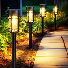 txzzy 방수 태양광 가로등 태양광 정원등 업그레이드 LED 필라멘트 전구, 8개