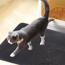 분리 세척 가능한 고양이 모래 매트 사막화 방지 대 중 소, 라이트블루 소