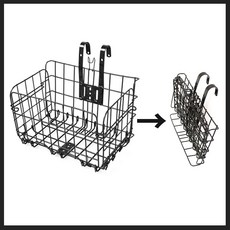 온업 튼튼한 접이식 자전거 바구니 탈부착 바스켓, 1개, 블랙