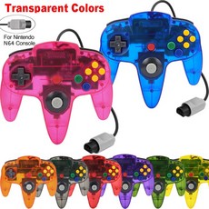 클래식 N64 컨트롤러 유선 리모컨 64 게임용 조이스틱 게임 패드 레트로 비디오 게임 닌텐도 64 N64 콘솔용, 1개, 4.Transparent Green