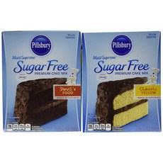 Pillsbury Sugar Free Cake Mix Value Bundle - 1 Box Pillsbury 무설탕 케이크 믹스 가치 번들 - 1박스 무설탕 악마의 음식 케이크 및, 1개, 988.83g