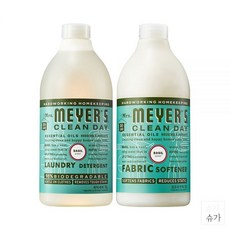 미세스마이어스 세탁세제 바질 1L 1개+섬유유연제 1개, 세제 1.8L 1개+섬유 1L 1개