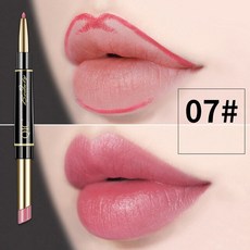 2IN 1 매트 립 라이너 방수 립스틱 펜슬 섹시한 레드 오래 지속되는 메이크업 화장품, 07, 1개