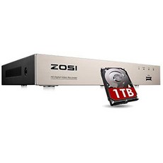 해외1440037 ZOSI h.265+ 5MP Lite 8 채널 Hybrid 4-in-1 HD TVI CCTV dvr 8CH 1080P Surveillance 비디, One Color_1TB Hard Drive, 상세 설명 참조0, 상세 설명 참조0