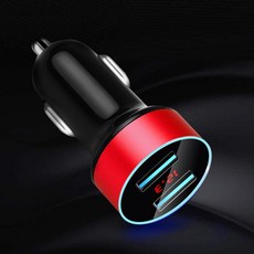 부품 KEBIDU 듀얼 USB 차량용 충전기 어댑터 3.1A 디지털 LED 전압/현재 표시 스마트 자동차/테이블 자동 차량, 02 blue_01 보편, [02] blue, 1개