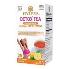 Hyleys 클렌징 허브차 키트 84개 티백 포함 28일 분 바디 클렌징, 레몬, 25 Count (Pack of 1)