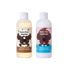 해피피터 강아지 애견용 저자극 핥아도 안심 샴푸 컨디셔너 본품 250ml 세트, 1개