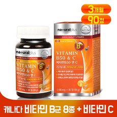 종합 비타민B B군 복합체 비타민C 고함량 영양제 캡슐 나이아신 엽산 판토텐산 비오틴 활성 비타민 비군 B1 B2 B6 B12 수용성 건강기능식품 캐나다 제품, 99.1g, 1세트
