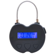스마트 시간 잠금 LCD 디스플레이 시간 잠금 USB 충전식 임시 타이머 자물쇠 여행 전자 타이머, 하나, 검정, 01 Black