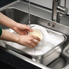 키친아트 스텐 사각 설거지통 8L, 1개, 실버
