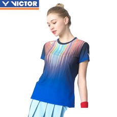 빅터 티셔츠 여성 배드민턴상의 V81RT-5264W 블루