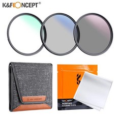 K&F Concept Netural Density ND4 MCUV CPL 카메라 필터 키트 49-82mm 원형 편광판 렌즈 필터 세트(렌즈 필터 백 포함), 82mm, 1개