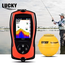 럭키 무선 어군 탐지기 에코 사운 더 Fishfinder 수중 음파 탐지기 보트 낚시 휴대용 물고기 깊이 파인더 센서 FF1108-1C