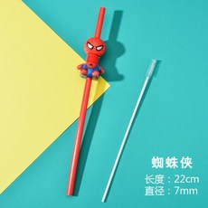 와인 주류 액세서리 칵테일 지거 키트 캐리어 계량컵 용품 재사용 가능한 플라스틱 음료 빨대 만화 실리콘 스무디 밀폐 컵 파티 장식, spiderman