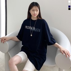 티데일리 남녀공용 프레센시아 오버핏 17수 반팔 라운드 티셔츠