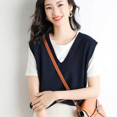 NEW 여성 니트조끼 브이넥 니트조끼 ...