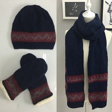 야구글러브 남성 양털 모자 스카프, C03-곤색