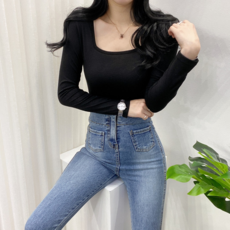 스퀘어넥티셔츠