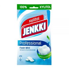 껌 Jenkki Professional Fresh Mint - 핀란드산 100% 자일리톨 츄잉껌 가방 90g, 1개