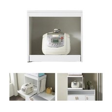 한칸 미니밥솥장 레일장 슬라이딩선반렌지대 오븐다이, 상품선택, 화이트, 화이트