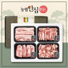 [농협안심한돈] 무항생제 한마음 선물세트 3호 1.2kg(삼겹살300 목살300 가브리살300 앞다리살(찌개)300), 1세트