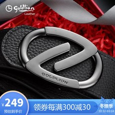 Goldlion 금 리 래 가죽 밴드 남 진피 청년 판 버클 층 소 남성 벨트 젊은이 한국 심 플 백 웨 어 박스 남자 선물 남자친구 아빠 블랙 110 CM