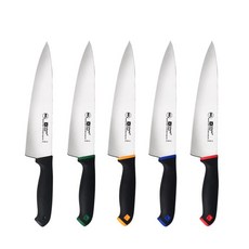대만 아틀란틱셰프 87405 23 우도 셰프 나이프 컬러 엠보싱 핸들 칼날 길이 230mm 고기 정육 요리 조리 다용도 업소용 가정용, 옐로우, 1개