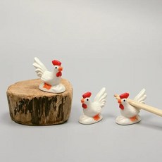 귀여운 세라믹 수탉 모양 젓가락 거치대 식기 레스토랑 스푼 브래, 1.5pcs, 1개