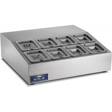 Arctic Air ACP8SQ 27.5 인치 8 팬 소형 냉장 카운터 탑 준비 장치 115v 실버