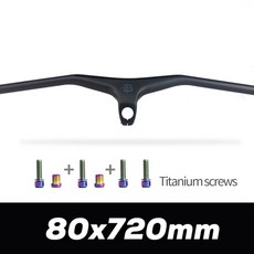  자전거 일체형 핸들바 라이저 도 단일형 스템 매트 카본 티타늄 나사 포함, 80x720mm 