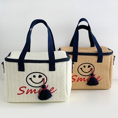국내산 스마일 테슬 보냉백/쿨러백/보온보냉/피크닉/골프, 아이보리