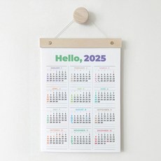 2025년달력 벽걸이 캘린더 우드 감성 플래너 음력달력 2025달력, 1개, 완제품(우드바 포함)