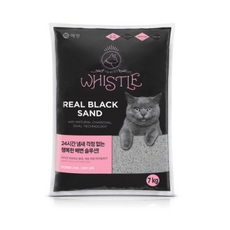 애경 휘슬 리얼블랙샌드 고양이모래 리필 무향, 7kg, 4개