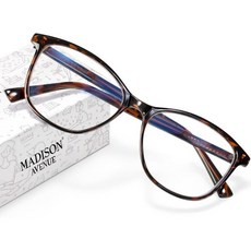 Madison Avenue 매디슨 애비뉴 블루 라이트 차단 안경 안티 아이스트레인 UV 글레어 여성용 TV폰 컴퓨터 게이밍 안경크리스탈 브라운, Demi, Classic, 1개