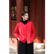 지저스 겨울 타입 면린넨 여성의류 더블레이어 핫 저고리 세로패턴 퀼트 솜을 끼임 미니웰론 이너 패딩 코트