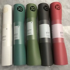  룰루레몬 양면 요가매트 180x66 천연고무 두께 5mm, 그린 