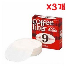 칼리타 9 X 3개 100매 원두 종이 커피원형 필터 1W4BC73B, 100개입