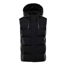 빅사이즈 7xl 발열조끼 보온충전식 방수 베스트 등산 낚시 후드 모자, 1개, 5XL 2025 블랙존 세븐