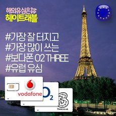 헤이트래블 유럽 유심 통화가능 보다폰 O2 쓰리심 유럽통합 유심칩 구매, 택배수령, VODAFONE 30일 50GB+현지통화