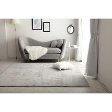 이케히코 3987819 러그 카펫 매트 직사각형 진주 회색 약 78.7 x 98.4인치200 250cm 심플 솔리드 소프트 푹신함 터치 여성스러움