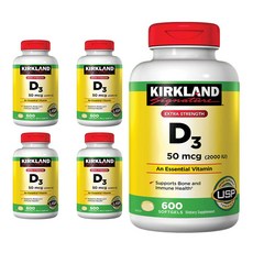 커클랜드 [5개 SET] 비타민 D3 2000 IU 600정 (소프트젤) Kirkland Signature Vitamin 600Sgels, 5개