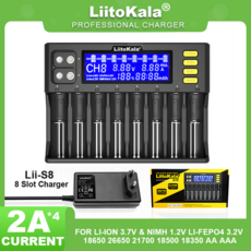 LiitoKala Lii-S8 Lii-S12 18650 리튬 이온 3.7V NiMH 1.2V 18650 26650 21700 26700 18350 AA AAA LCD 배터리 충전기, 1개