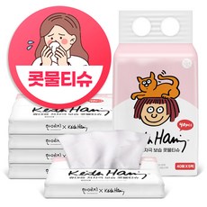 한예지 키스해링 휴대용 부드러운 저자극 보습 3겹 콧물티슈, 20개, 40매입