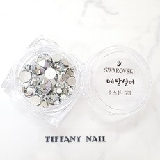 티파니네일 정품스와 풀스톤 세트, 1세트, 메탈실버풀스톤