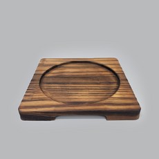 무쇠 주물 가마솥 돌솥 원목 나무받침대 6종, 우드, 1개, 18cm, 평받침 16~18cm용 (중)