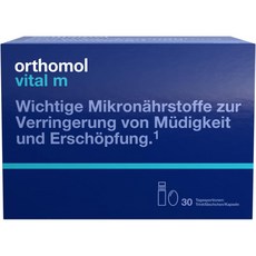 ORTHOMOL Vital M 오쏘몰 바이탈M 30일치 정제/캡슐 마그네슘 비타민B 오메가3 남성용 피로회복제, 30개