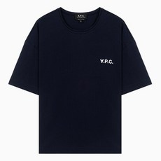 A.P.C.(아페쎄) 명품 23FW 아페쎄 카롤 로고 네이비 여성 코튼 반팔 티셔츠 COFDW F26299 IAK