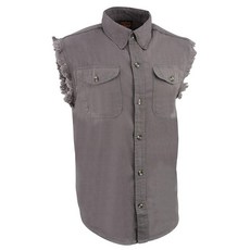 Milwaukee Leather DM4004 남성용 그레이 경량 민소매 데님 셔츠 4XL, 마젠타_Small, 1개