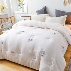  명주 솜이불 요 수면 두꺼운 겨울 먼지없는 사계절 