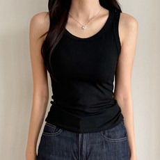블루씨티 제작 부유방커버 솝트 골지 레이어드 쫀쫀 부드러운 민소매 나시